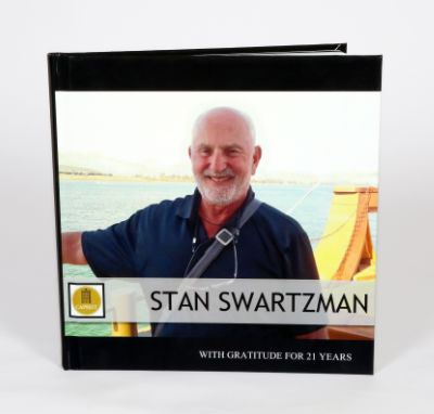 Picture of man on book cover.