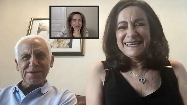 Zoom video conference with Romy and older couple